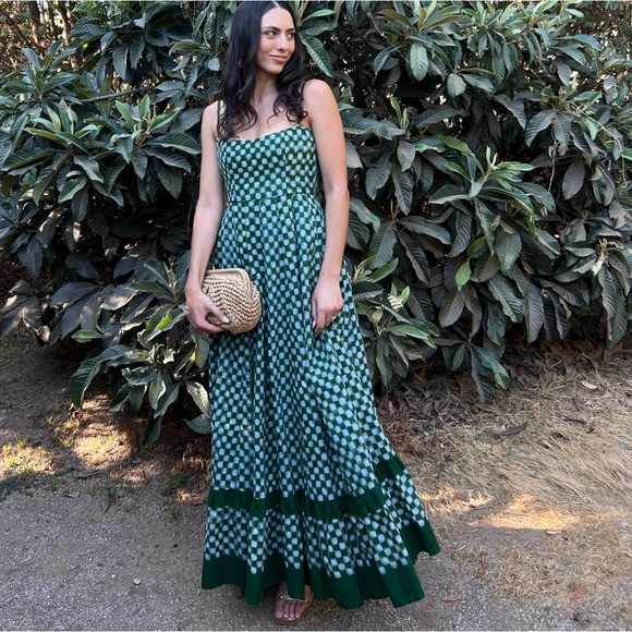 De Castro Checkmate Dress in Green - Picture 1 of 9